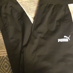 Puma Black and White Athletic Pants